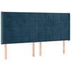 vidaXL T&ecirc;te de lit avec oreilles Bleu fonc&eacute; 183x16x118/128 cm Velours