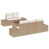 vidaXL Ensemble de canap&eacute; de jardin 6 pc Beige et cr&egrave;me polyrotin