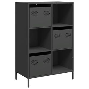 vidaXL Buffet haut noir 68x39x103,5 cm acier