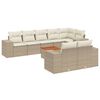 vidaXL Salon de jardin avec coussins 9 pcs beige r&eacute;sine tress&eacute;e