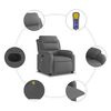 vidaXL Fauteuil inclinable de massage &eacute;lectrique gris fonc&eacute; tissu