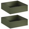 vidaXL Cache-pot de jardin 2 pc Vert olive 100 x 100 x 30 cm