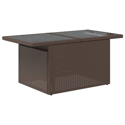 vidaXL Salon de jardin 8 pcs avec coussins marron résine tressée