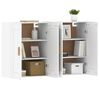 vidaXL Armoires murales 2 pcs blanc bois d'ingénierie