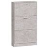 vidaXL Armoire &agrave; chaussures Gris b&eacute;ton 59x17x108 cm Bois d'ing&eacute;nierie
