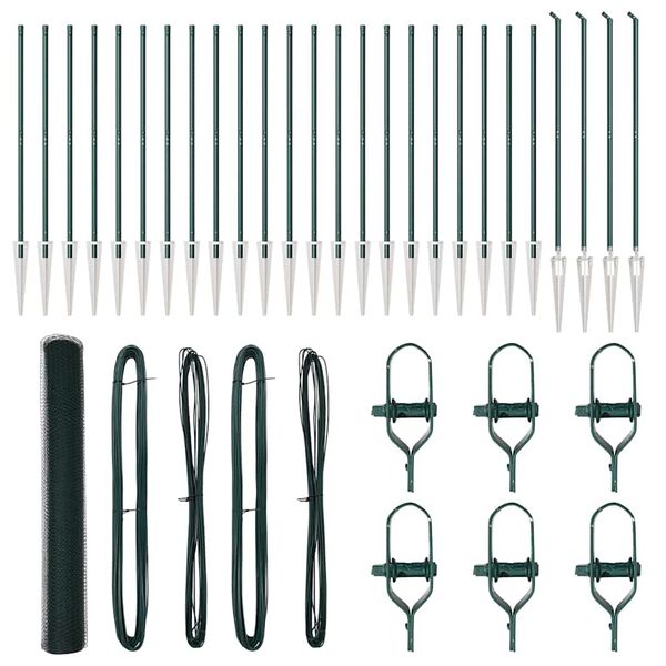 vidaXL Poteau de cl&ocirc;ture. Vert 50 x 1,4 m (maillage de 13 mm)