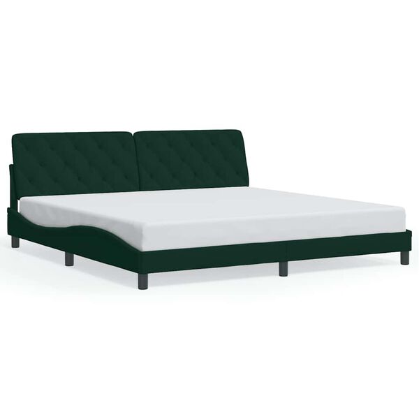 vidaXL Cadre de lit sans matelas vert fonc&eacute; 200x200 cm velours