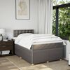 vidaXL Sommier &agrave; lattes de lit avec matelas taupe 120x190 cm tissu