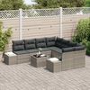 vidaXL Ensemble de canap&eacute; de jardin 9 pcs Gris clair et gris fonc&eacute;