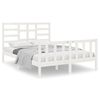 vidaXL Cadre de lit sans matelas blanc bois massif 135x190 cm