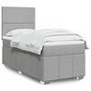 vidaXL Sommier &agrave; lattes de lit avec matelas gris clair 80x200 cm tissu