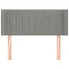 vidaXL T&ecirc;te de lit avec oreilles Gris clair 93x16x78/88 cm Velours