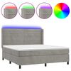vidaXL Sommier &agrave; lattes de lit matelas et LED Gris clair 180x200 cm