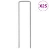 vidaXL Piquets de sol en forme de U 25 pcs 15x3,5 cm acier galvanis&eacute;