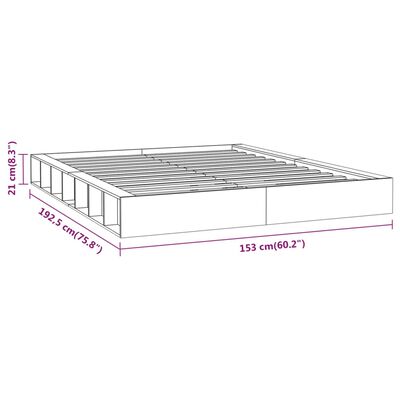 vidaXL Cadre de lit 135x190 cm Double Bois massif