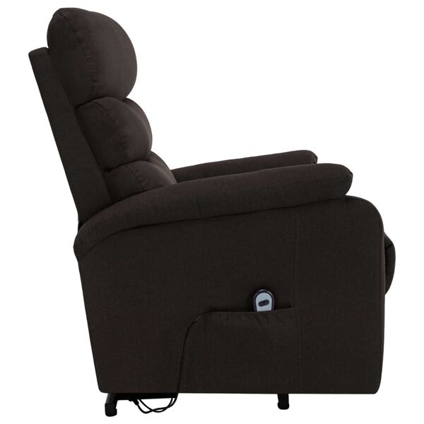 vidaXL Fauteuil de massage Marron fonc&eacute; Tissu