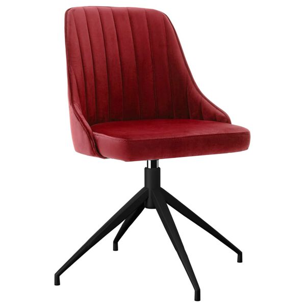 vidaXL Chaises &agrave; manger lot de 4 Rouge bordeaux Velours