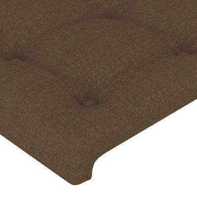 vidaXL Tête de lit avec oreilles Marron foncé 203x16x118/128 cm Tissu