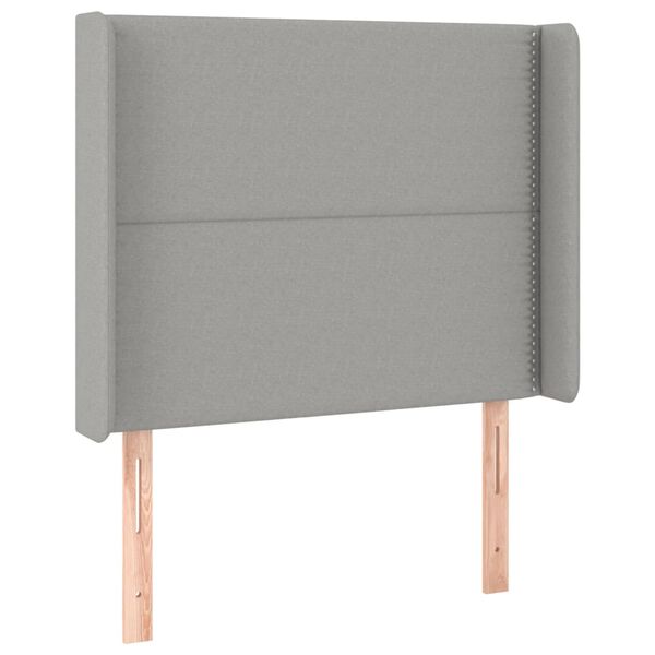 vidaXL T&ecirc;te de lit &agrave; LED Gris clair 103x16x118/128 cm Tissu