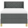 vidaXL Lit &agrave; ressorts avec matelas Gris fonc&eacute; 190 x 90 cm Polyester
