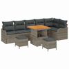 vidaXL Ensemble de canap&eacute; de jardin 9 pi&egrave;ces 8-Nombre de places Gris