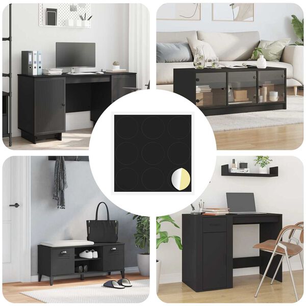 vidaXL Couverture de vis auto-adh&eacute;sive 12 pcs Noir &Oslash; 20 x 0,5 mm