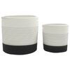 vidaXL Paniers de rangement 2 pcs blanc et noir coton