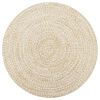 vidaXL Tapis fait &agrave; la main Jute Blanc et naturel 120 cm