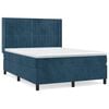 vidaXL Sommier &agrave; lattes de lit et matelas Bleu fonc&eacute; 140x200cm Velours