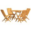 vidaXL Ensemble &agrave; manger de jardin 5 pcs Bois de teck massif