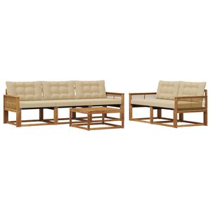 vidaXL Ensemble de canap&eacute;s d'ext&eacute;rieur 6 pcs Naturel et Beige