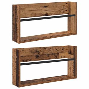 vidaXL &Eacute;tag&egrave;re &agrave; magazines 2 pcs Bois ancien 60 x 12 x 30 cm