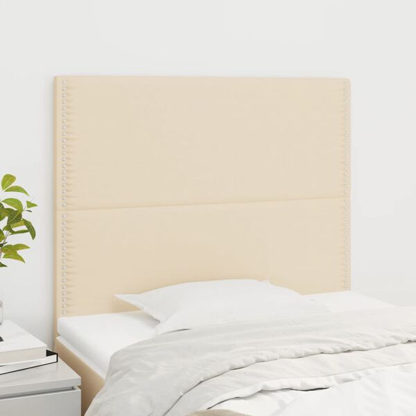 vidaXL T&ecirc;te de lit Cr&egrave;me 100x5x118/128 cm Tissu