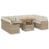 vidaXL Salon de jardin avec coussins 10 pcs beige r&eacute;sine tress&eacute;e