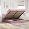vidaXL Cadre de lit ottoman avec matelas rose 200x200 cm velours