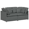 vidaXL Canap&eacute; modulaire avec coussins en tissu gris fonc&eacute;