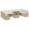 vidaXL Ensemble de canap&eacute; de jardin 11 pc 10-Nombre de places Beige