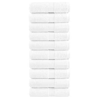 vidaXL Serviettes de visage de qualité supérieure SOLUND 10 pcs blanc