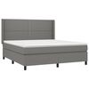 vidaXL Sommier &agrave; lattes de lit avec matelas Gris fonc&eacute; 180x200cm Tissu