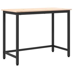 vidaXL table Naturel 100 x 50 x 77 cm Bois d'ing&eacute;nierie et acier