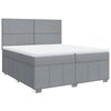 vidaXL Sommier &agrave; lattes de lit avec matelas Gris clair 200x200cm Tissu