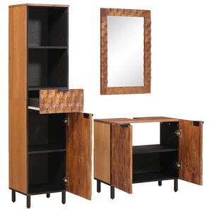 vidaXL Ensembles de salle de bain 3 pcs Acacia Marron Winish