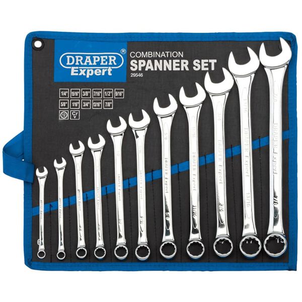 Draper Tools Expert Ensemble de cl&eacute;s mixtes 11 pcs Argent&eacute; 29546