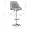 vidaXL Tabouret de bar Gris clair Velours