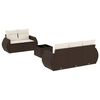 vidaXL Salon de jardin avec coussins 6 pcs marron r&eacute;sine tress&eacute;e