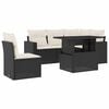 vidaXL Salon de jardin 6 pcs avec coussins noir r&eacute;sine tress&eacute;e