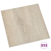 vidaXL Dalles de plancher autoadhésives 55 pcs PVC 5,11 m² beige