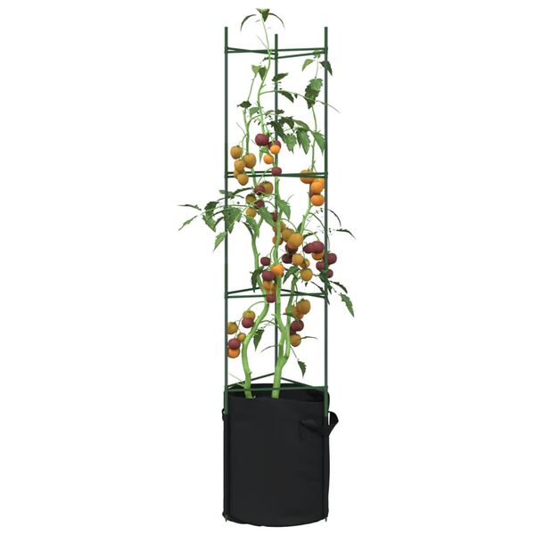 vidaXL Cages &agrave; tomates avec sacs &agrave; plantes 6 pcs 154 cm acier et PP