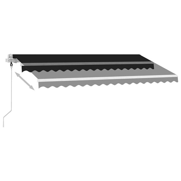 vidaXL Auvent automatique et capteur de vent/LED 450x300 cm Anthracite