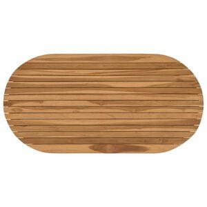 vidaXL Plateau de table 110 x 55 x 3,5 cm ovale Bois de teck massif